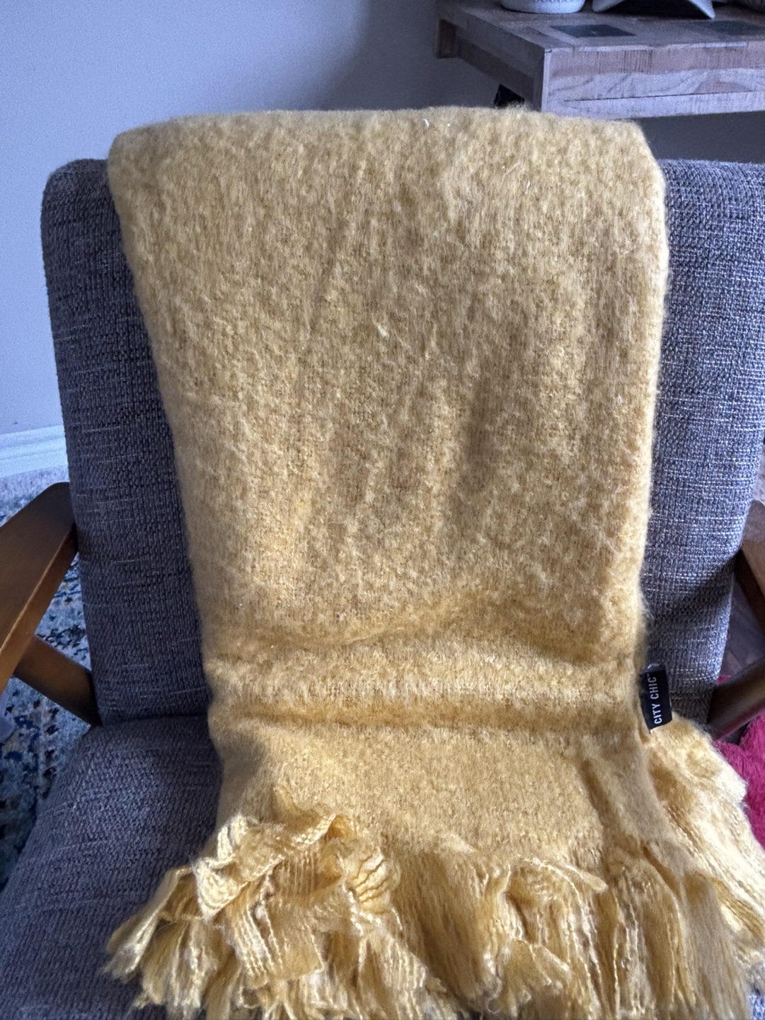 Cozy Mustard Yellow Throw Blanket with Tassels - photo 2