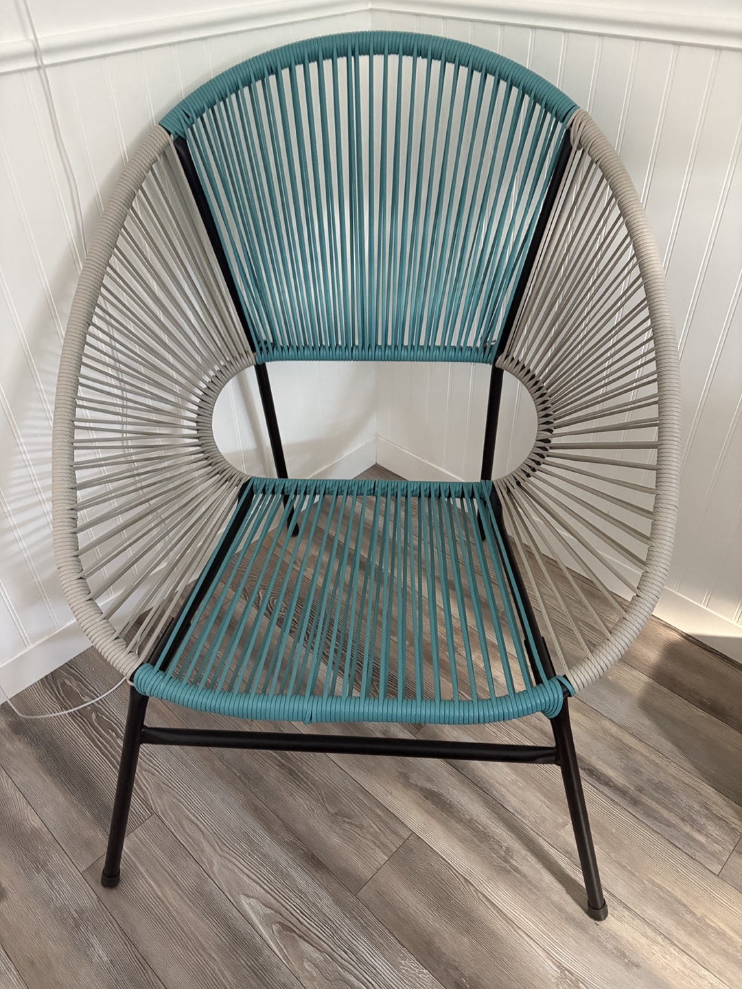 Stylish Teal and Grey Rope Chair