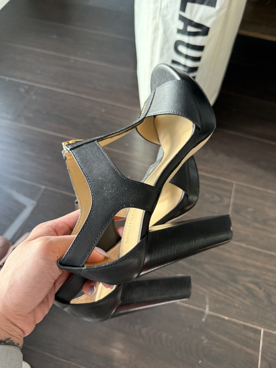 Michael Kors Black Leather Sandals