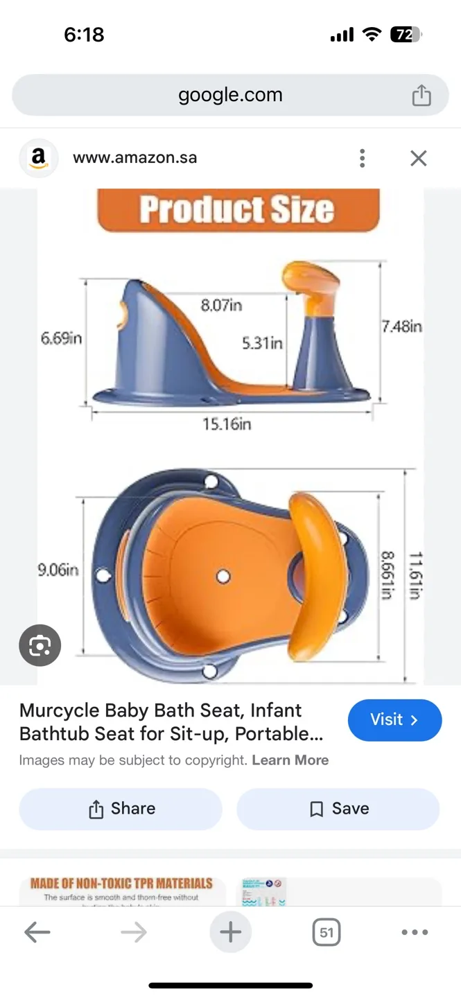 Murcycle Baby Bath Seat, Infant Bathtub Seat for Sit-up image indicator(4)