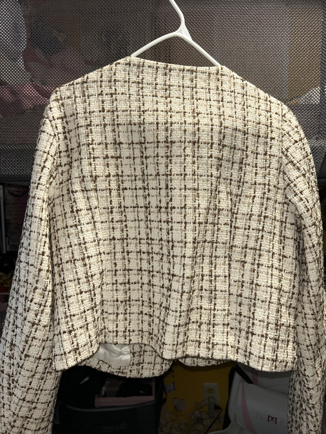 SHEIN X Brown and White Tweed Jacket - photo 3