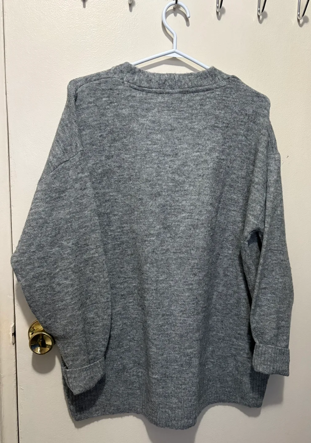 Grey H&M V-Neck Knit Sweater - Size M image indicator(2)