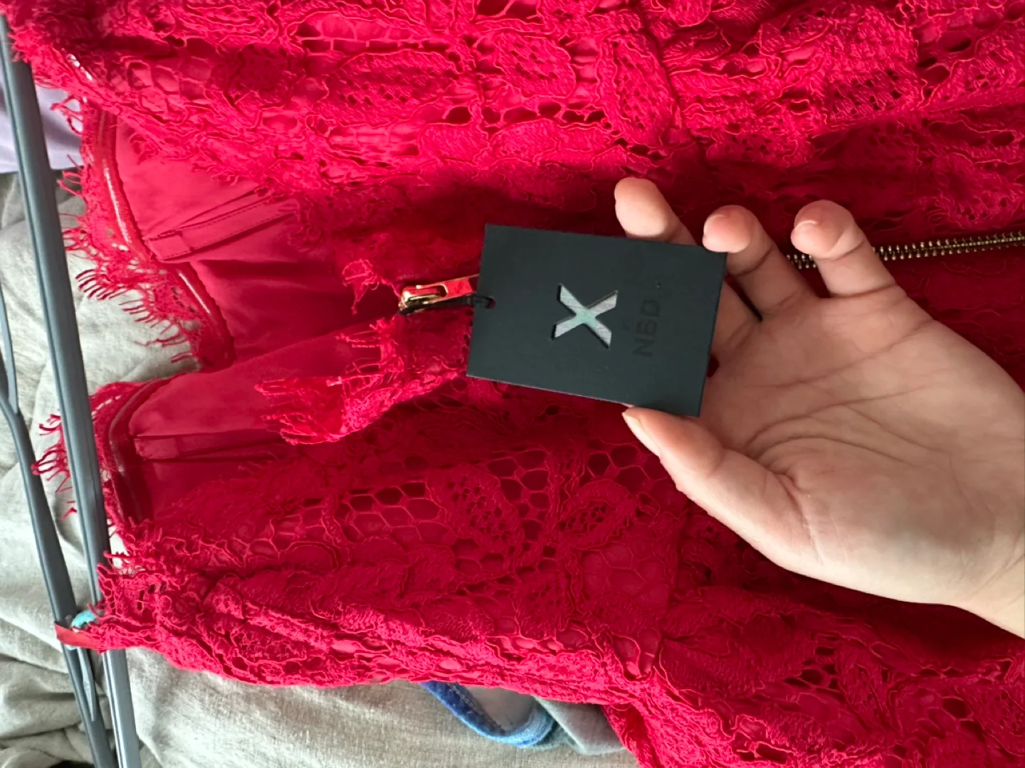 X by NBD Isabelle Red Lace Dress image indicator(6)