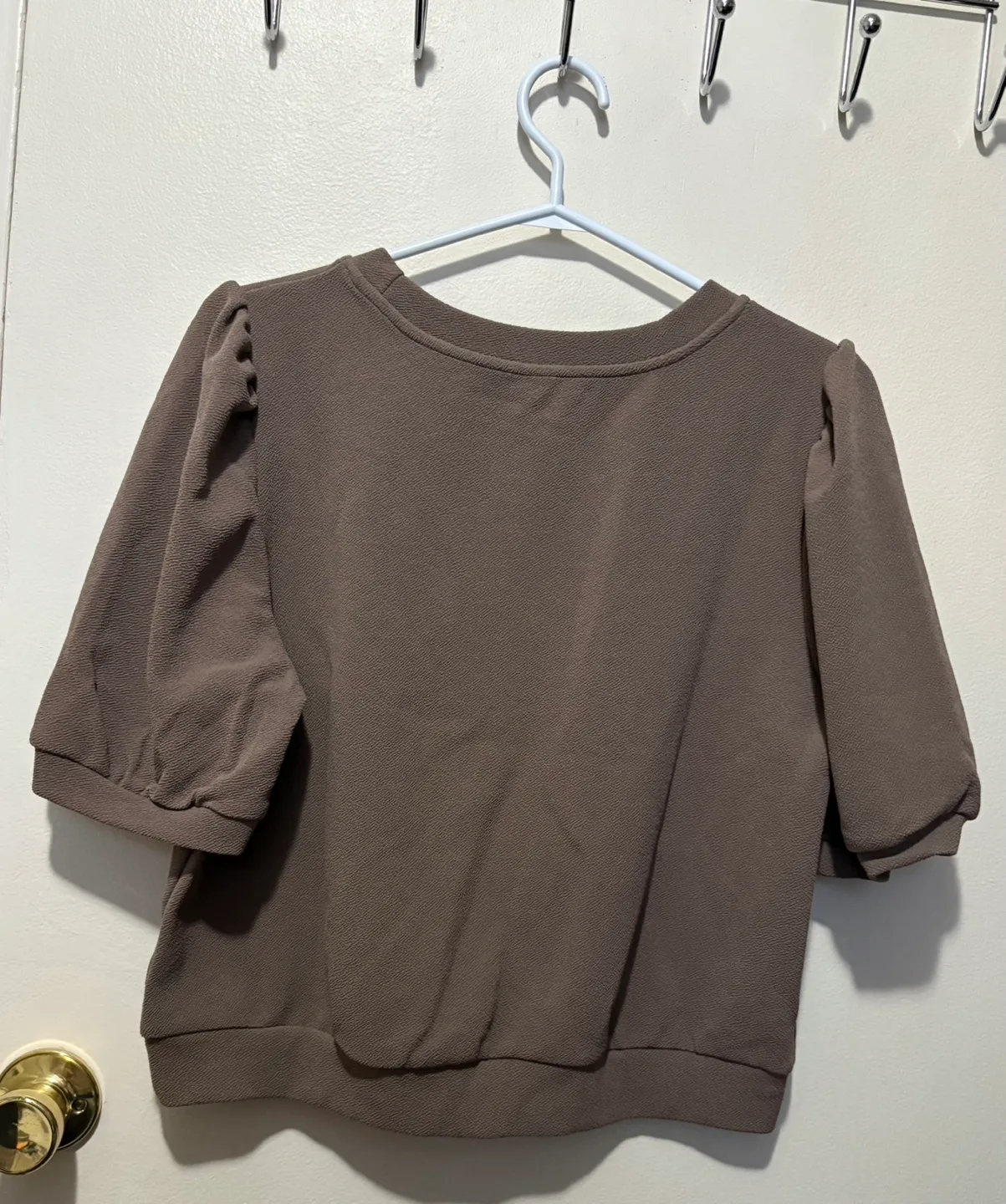 DAZY Women's XL Brown Puff Sleeve Blouse image indicator(2)