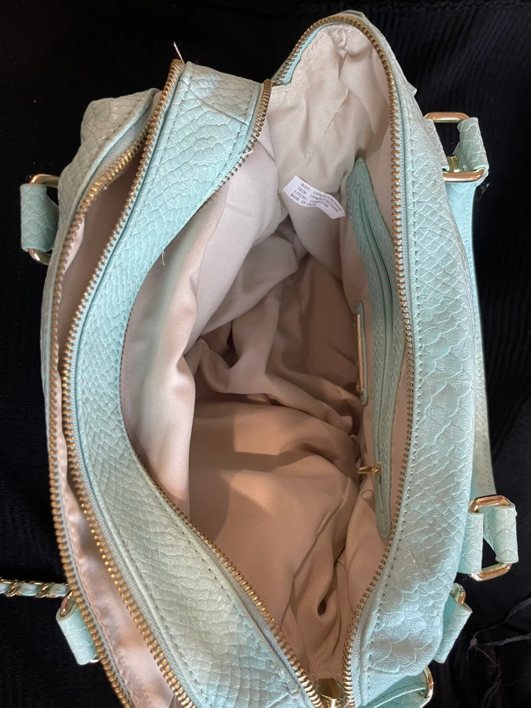 Steve Madden Mint Green Snakeskin Satchel Handbag image indicator(4)