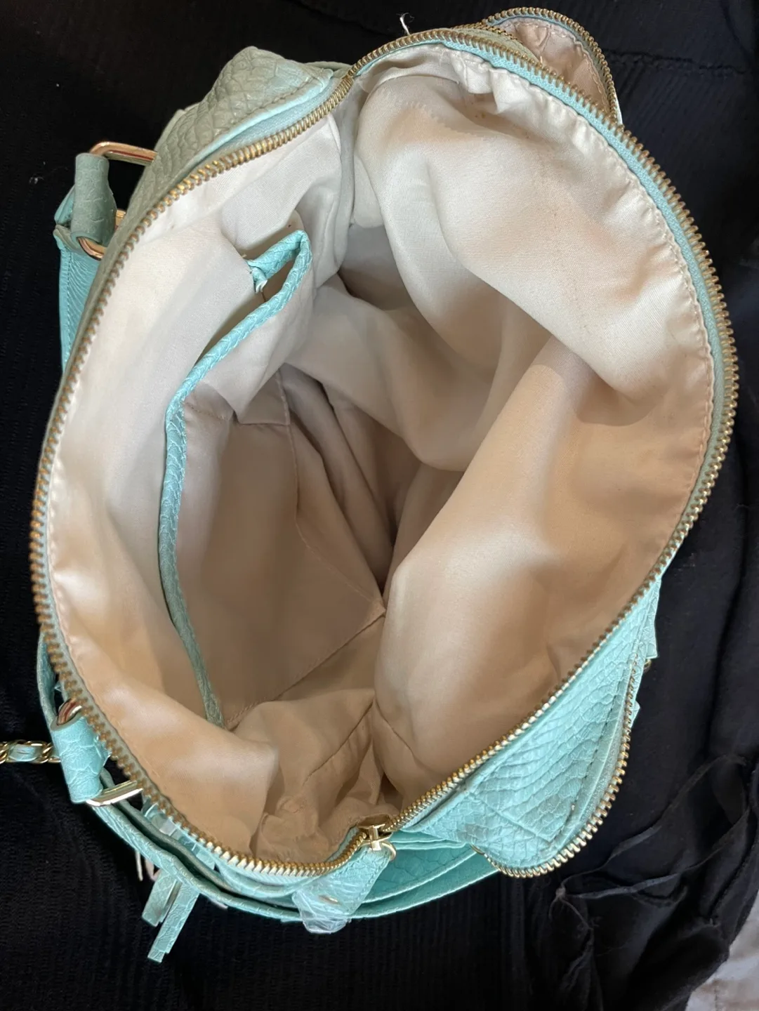 Steve Madden Mint Green Snakeskin Satchel Handbag image indicator(3)