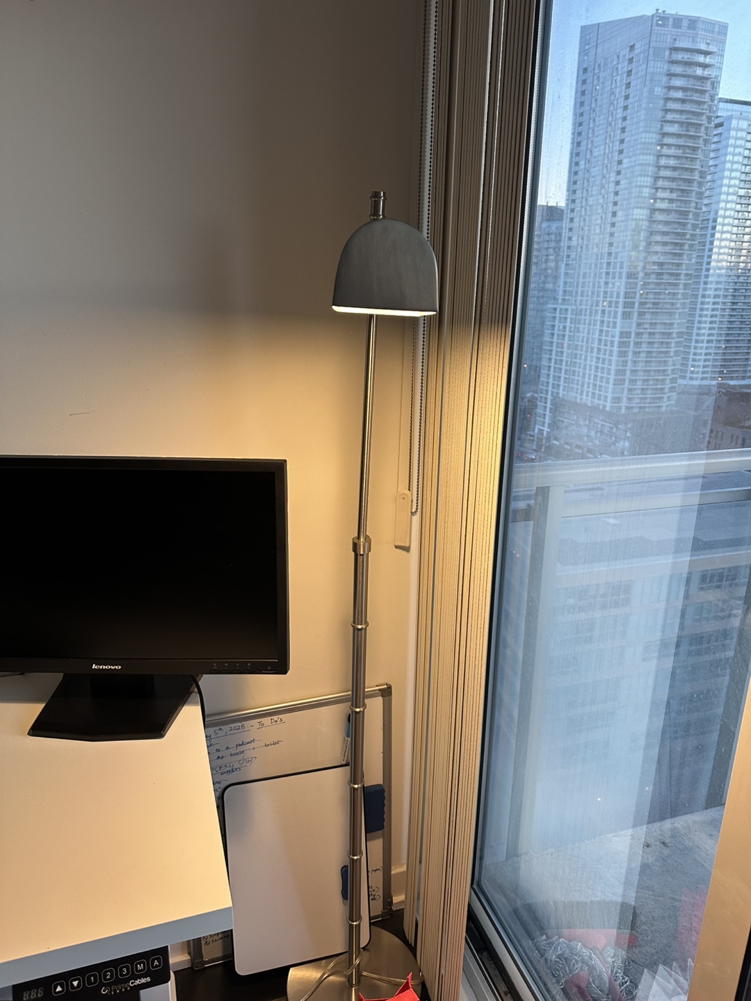 Modern Floor Lamp, Adjustable, Brushed Nickel - photo 2
