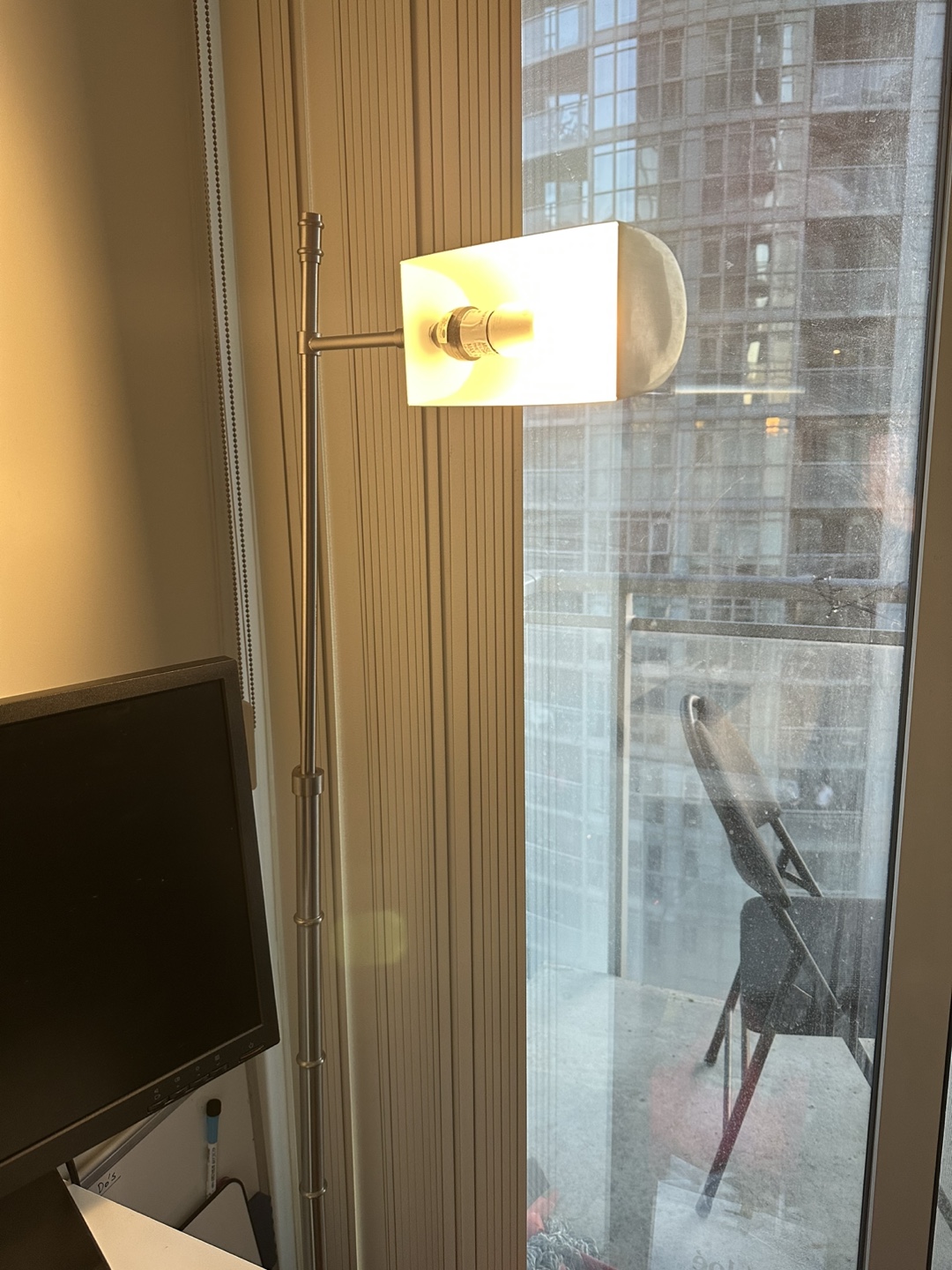 Modern Floor Lamp, Adjustable, Brushed Nickel