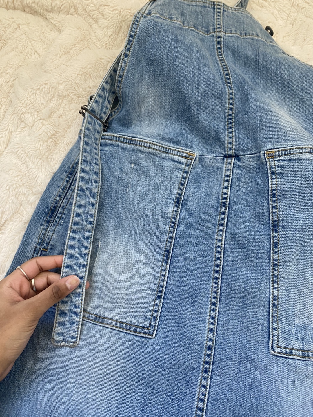 Light Wash Denim Overall Dress - photo 2