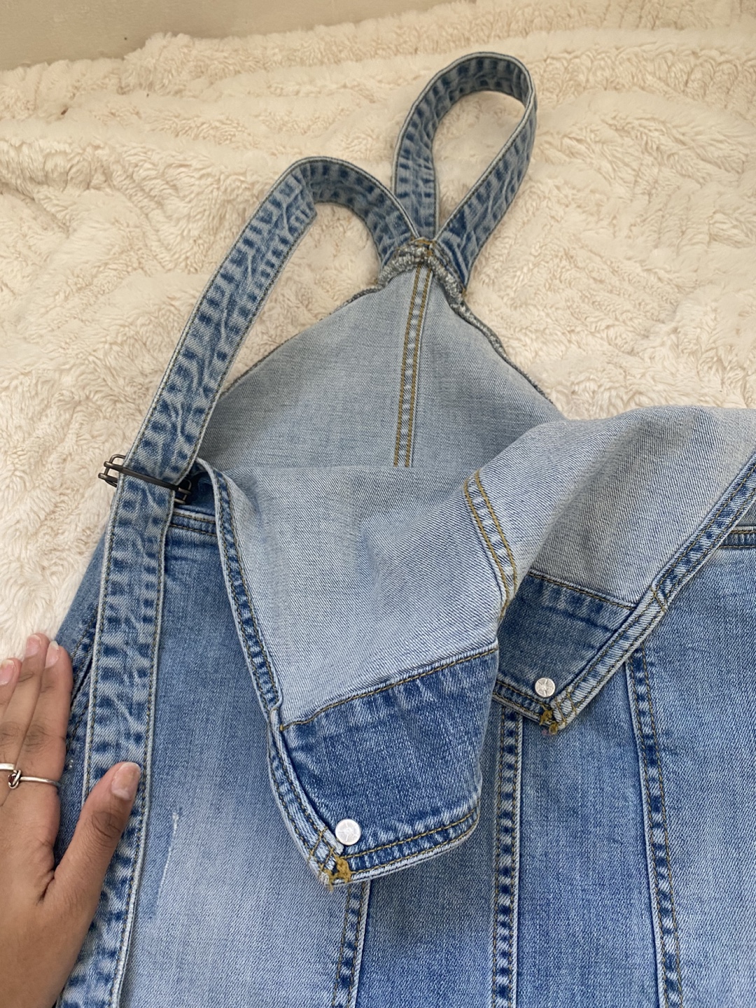 Light Wash Denim Overall Dress - photo 3