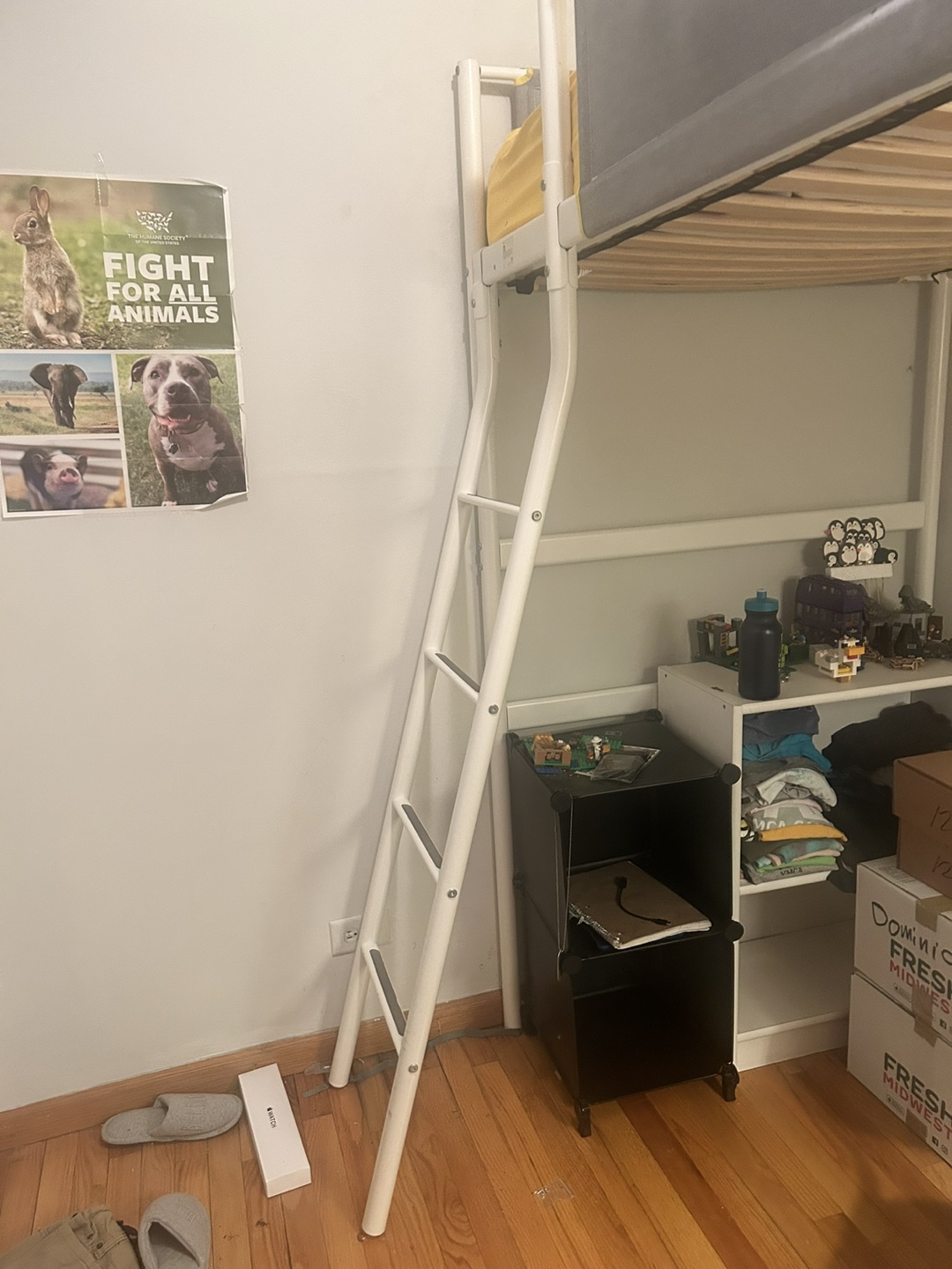 White IKEA Loft Bed with Desk & Chair - photo 4