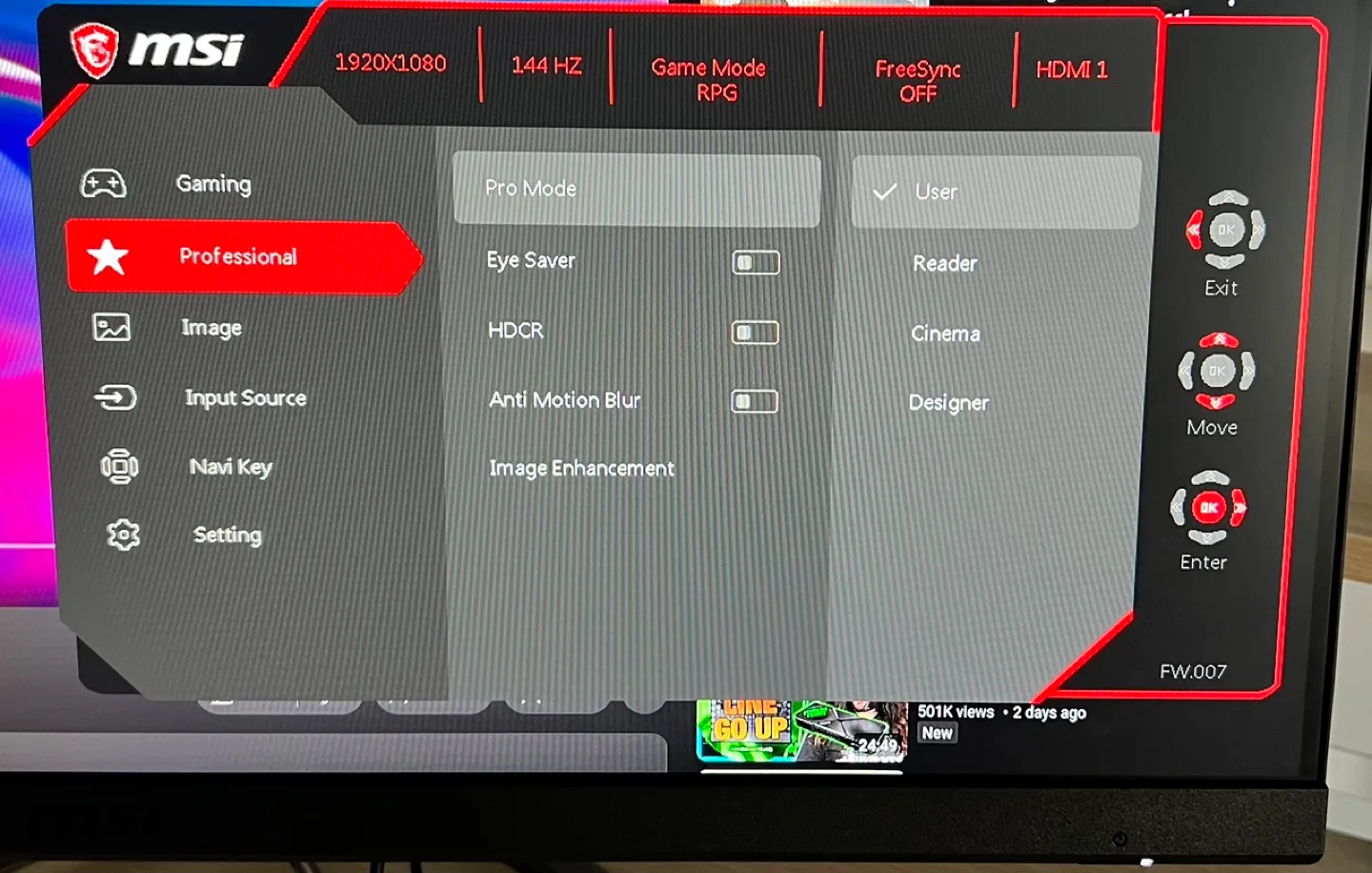 Amazing condition gaming monitor with a 144 hz at 27” image indicator(8)