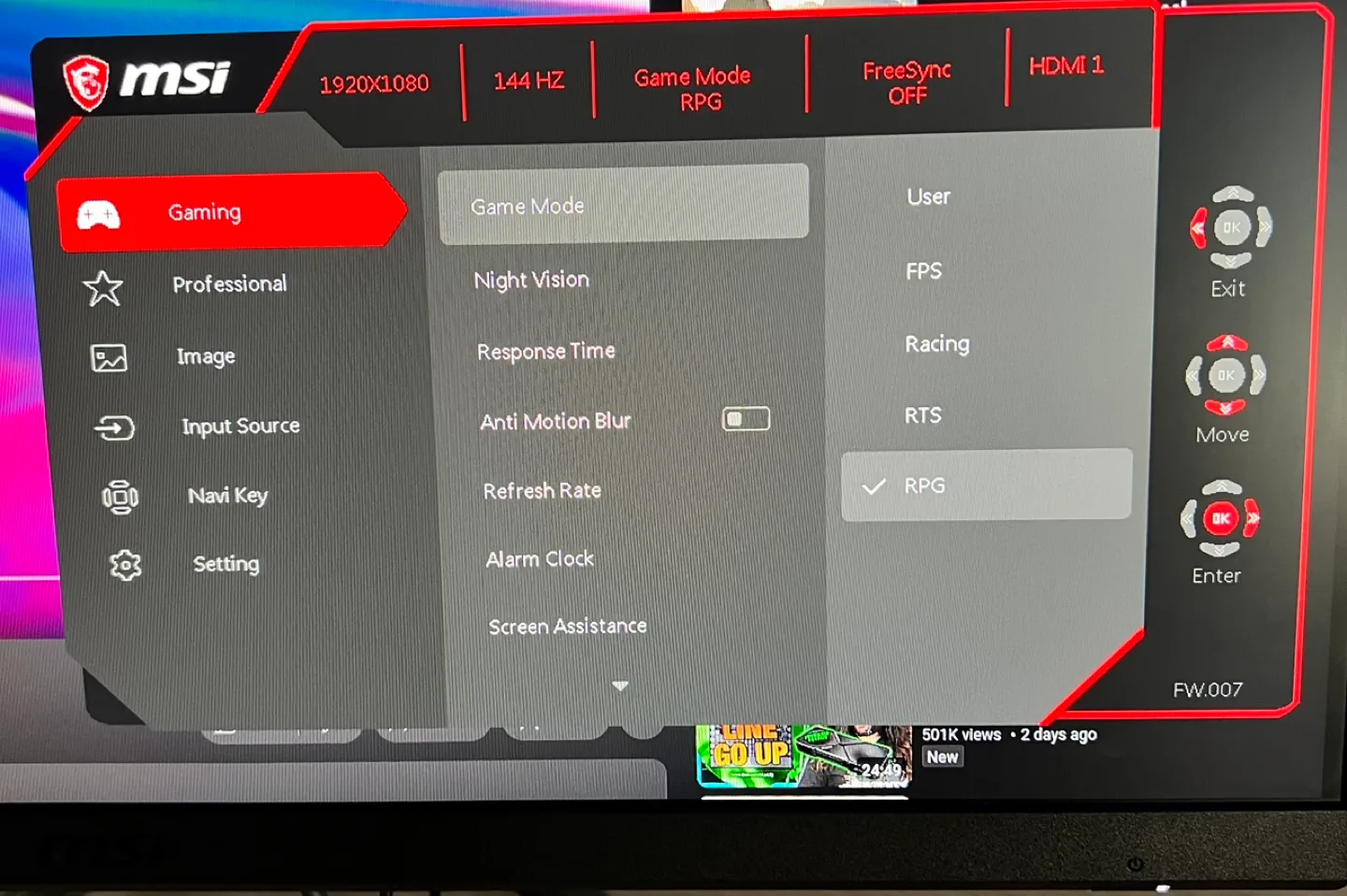 Amazing condition gaming monitor with a 144 hz at 27” image indicator(7)