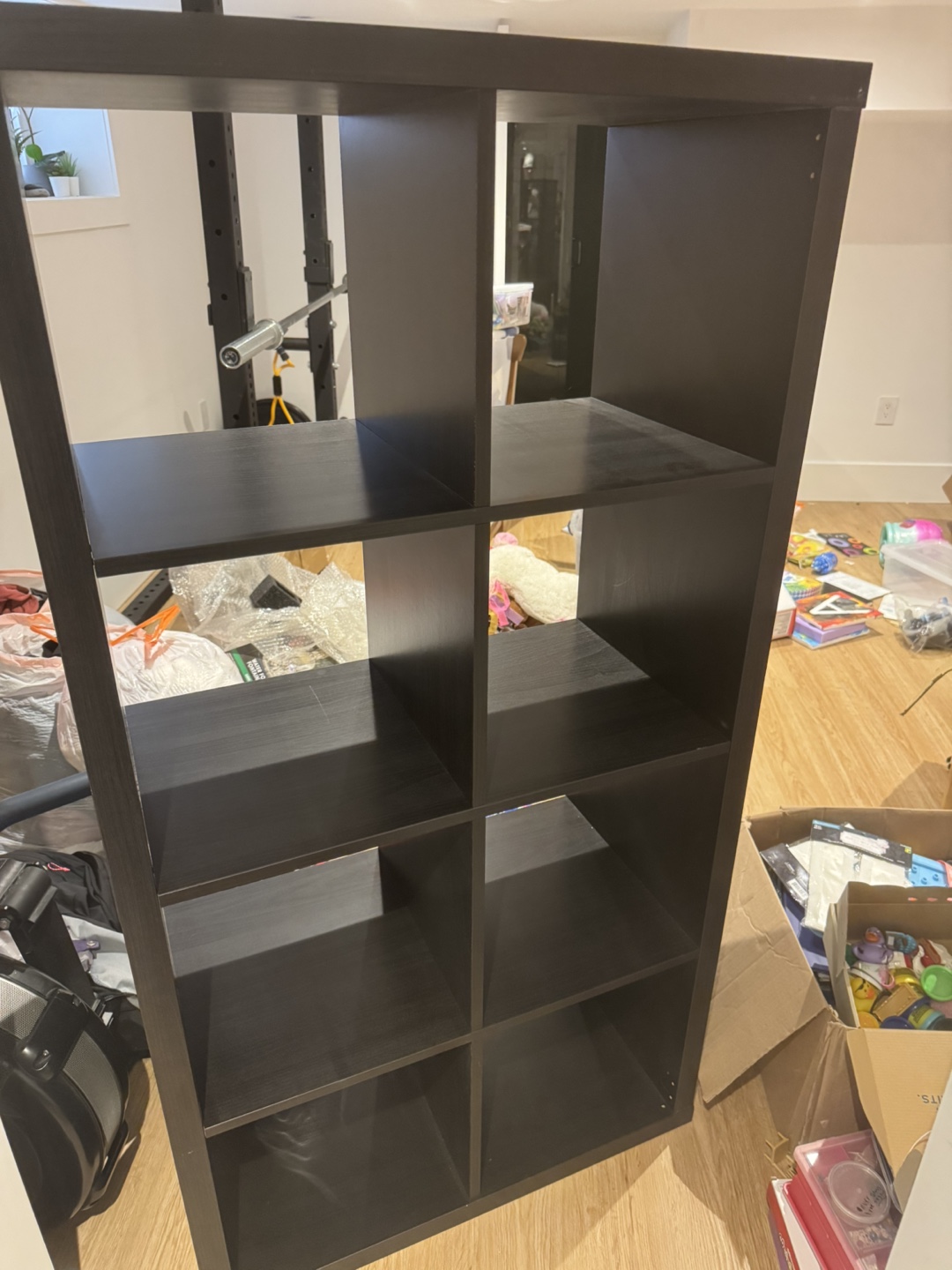 IKEA Kallax 8 Cube Shelving Unit - Black-Brown