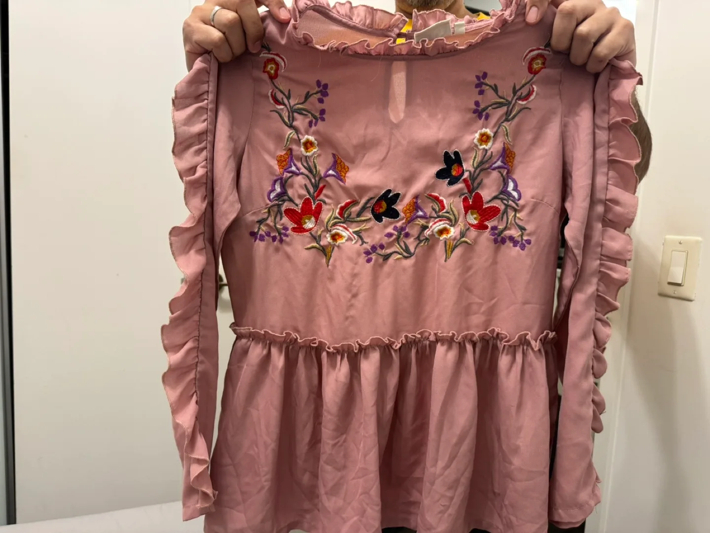 Two Pink Long Sleeve Blouses for spring image indicator(4)