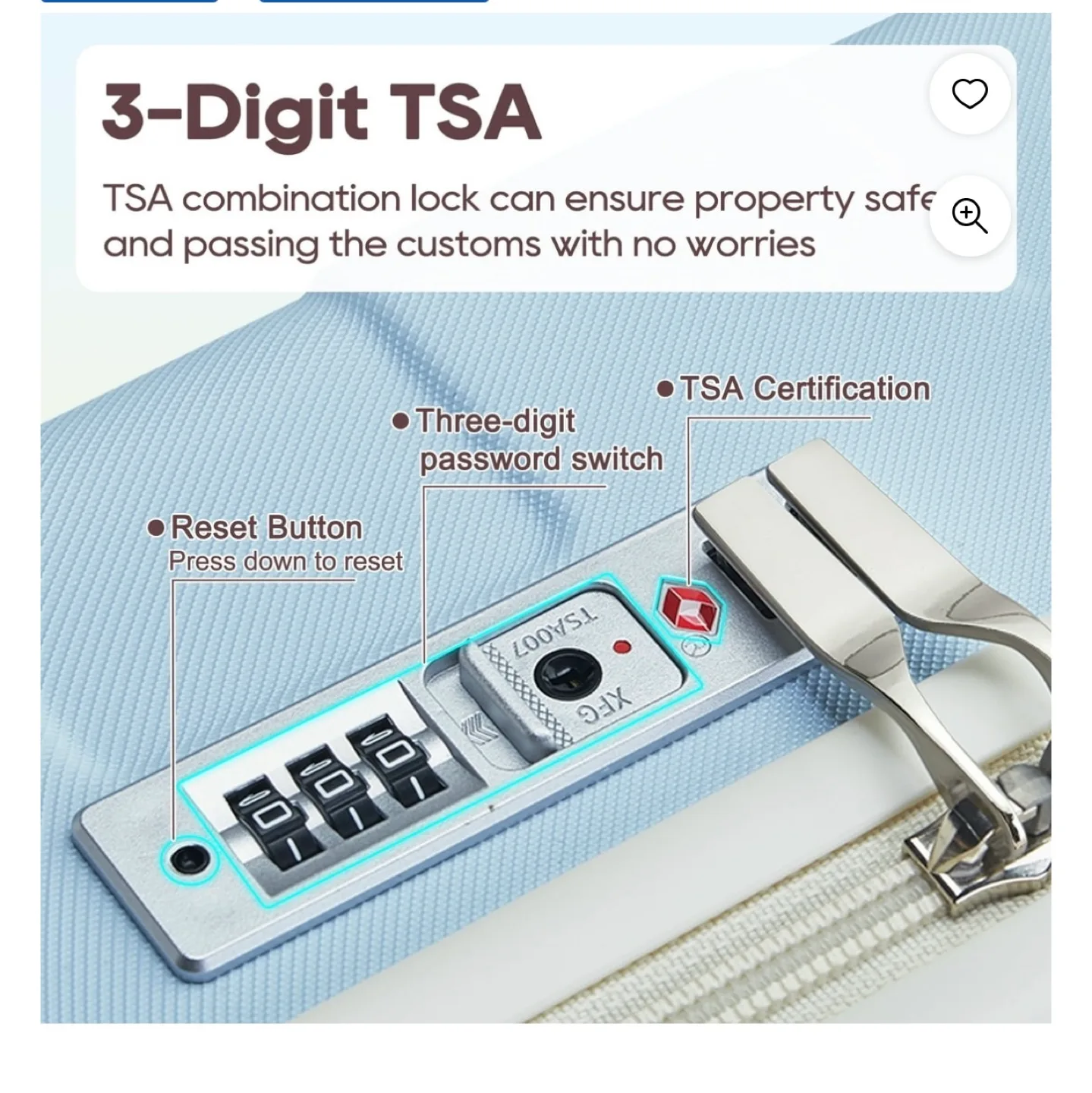 Luggage Set - Light Blue Suitcase image indicator(3)