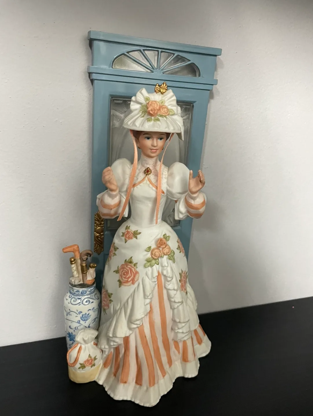 Vintage Porcelain Figurine Woman in Dress by Heirloom Porcelain