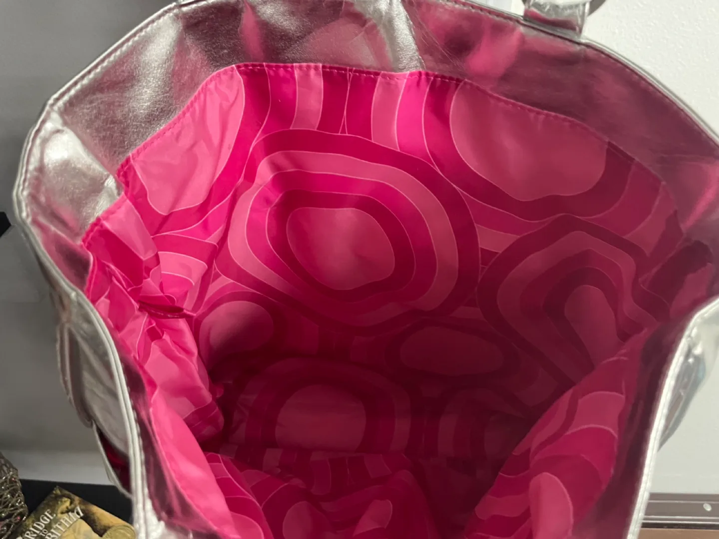 Silver Metallic Tote Bag💚 image indicator(2)