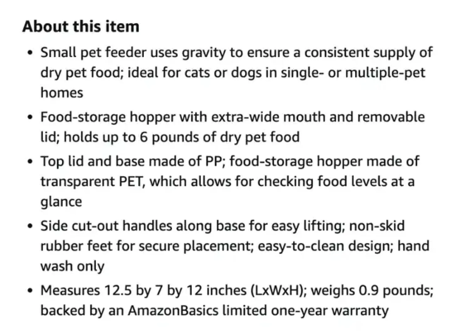 Amazon Basics Gravity Pet Feeder, 6-Pound Capacity image indicator(6)