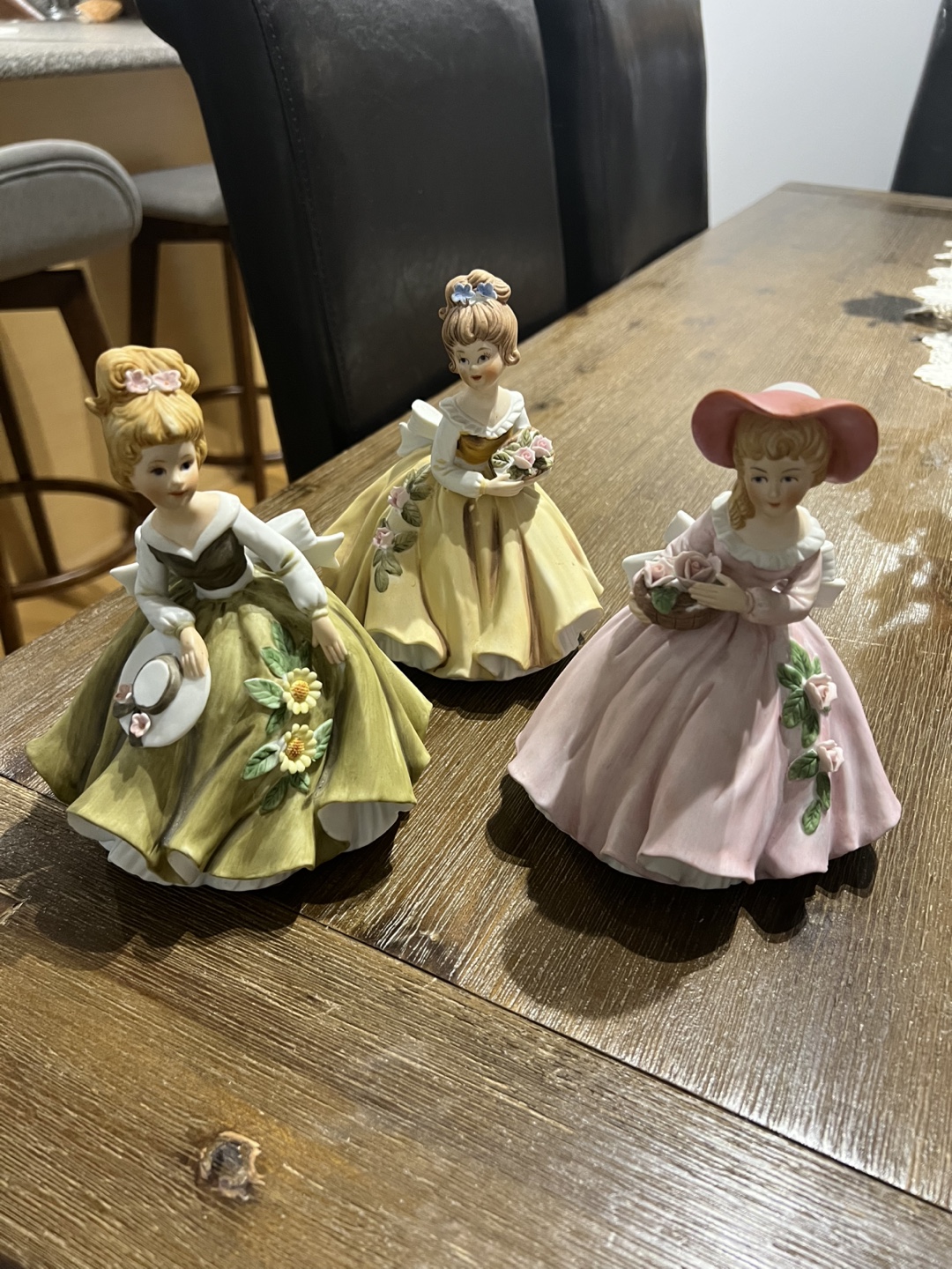 Trio of Vintage Porcelain Girl Figurines