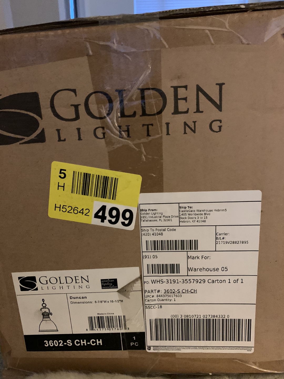 Golden Lighting Duncan Pendant Light - Matte Black