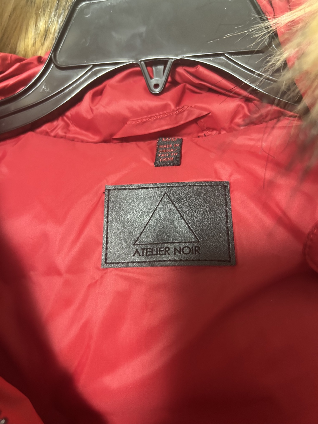 Atelier Noir Red Long Puffer Coat with Faux Fur Hood - photo 2