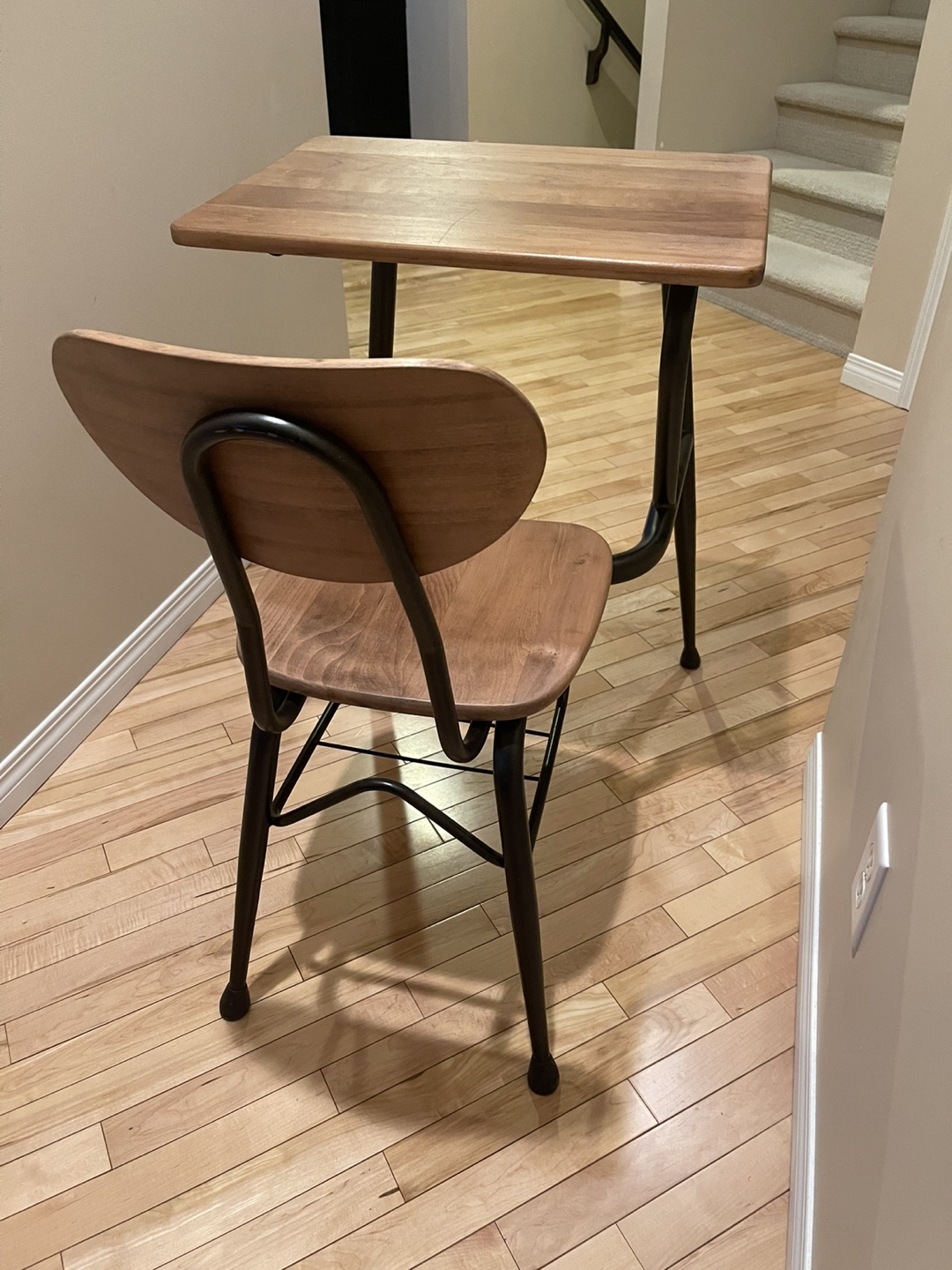 Old school wooden school desk