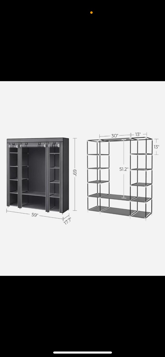 Portable Fabric Wardrobe Closet Organizer - photo 2