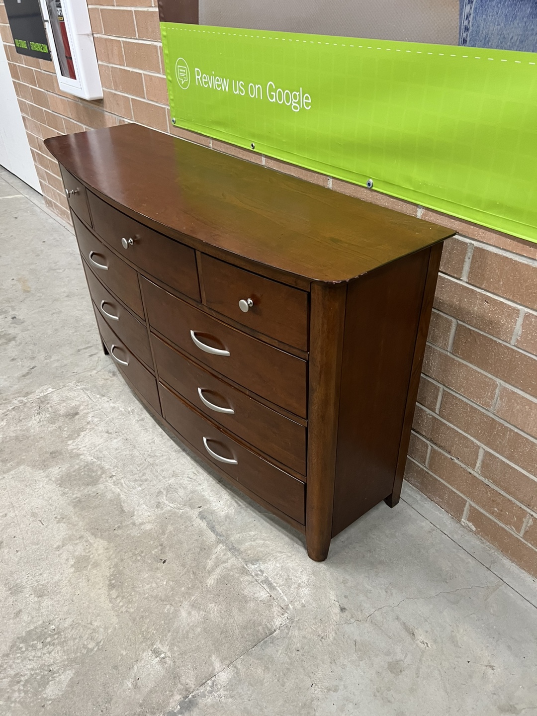 Curved Wood Dresser with 9 Drawers - photo 4