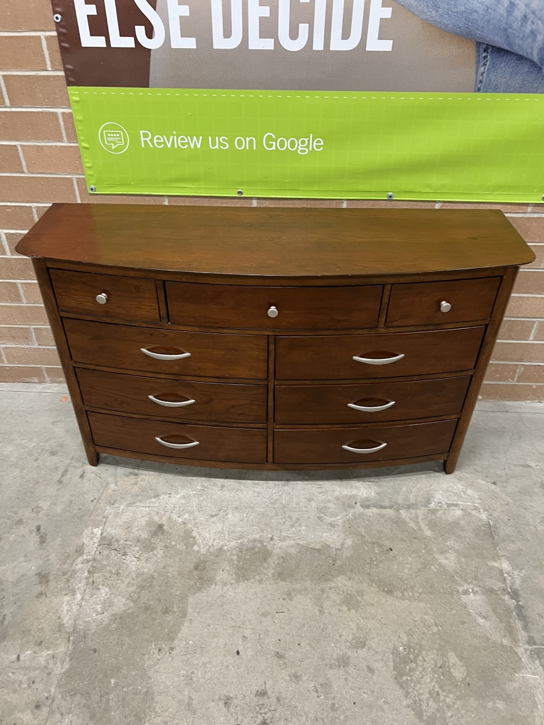 Curved Wood Dresser with 9 Drawers - photo 2