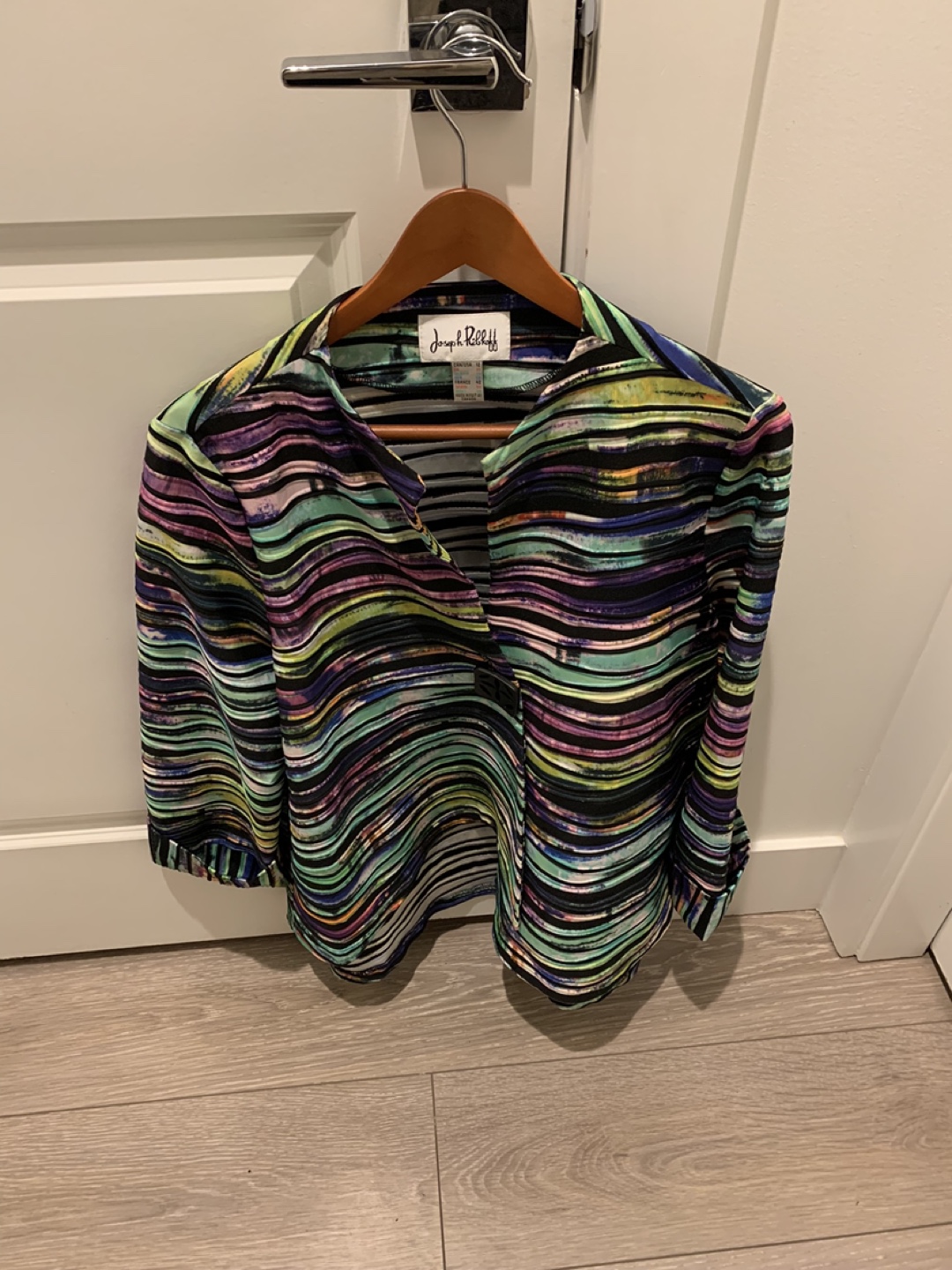 Joseph Ribkoff Women's Size 12 Blouse, Multicoloured Stripes