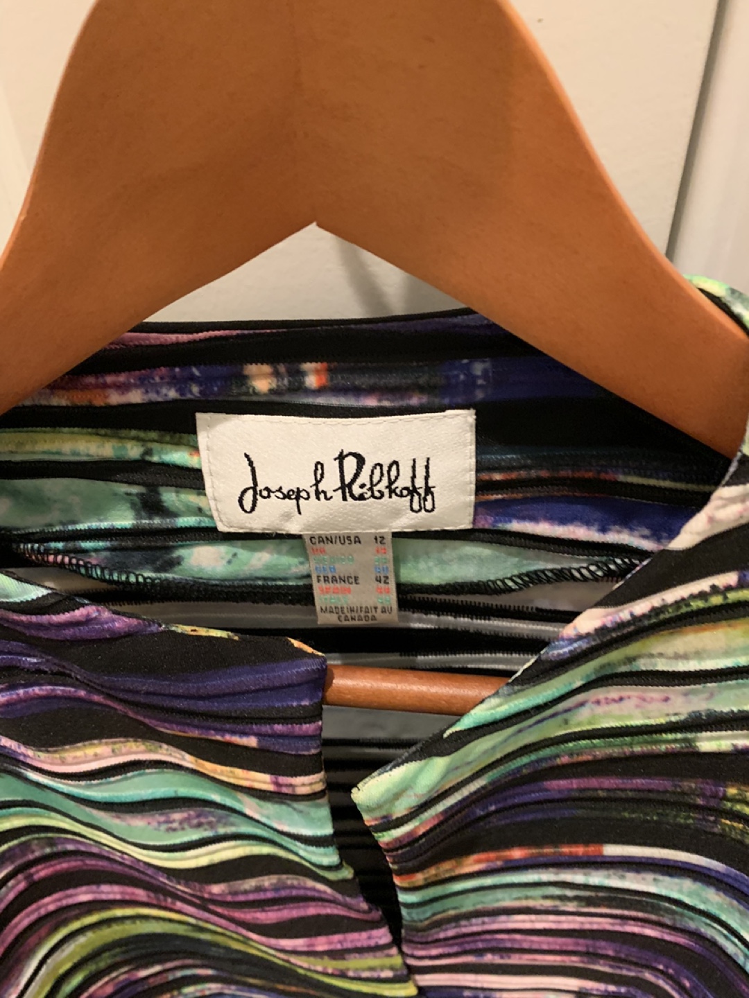 Joseph Ribkoff Women's Size 12 Blouse, Multicoloured Stripes - photo 2
