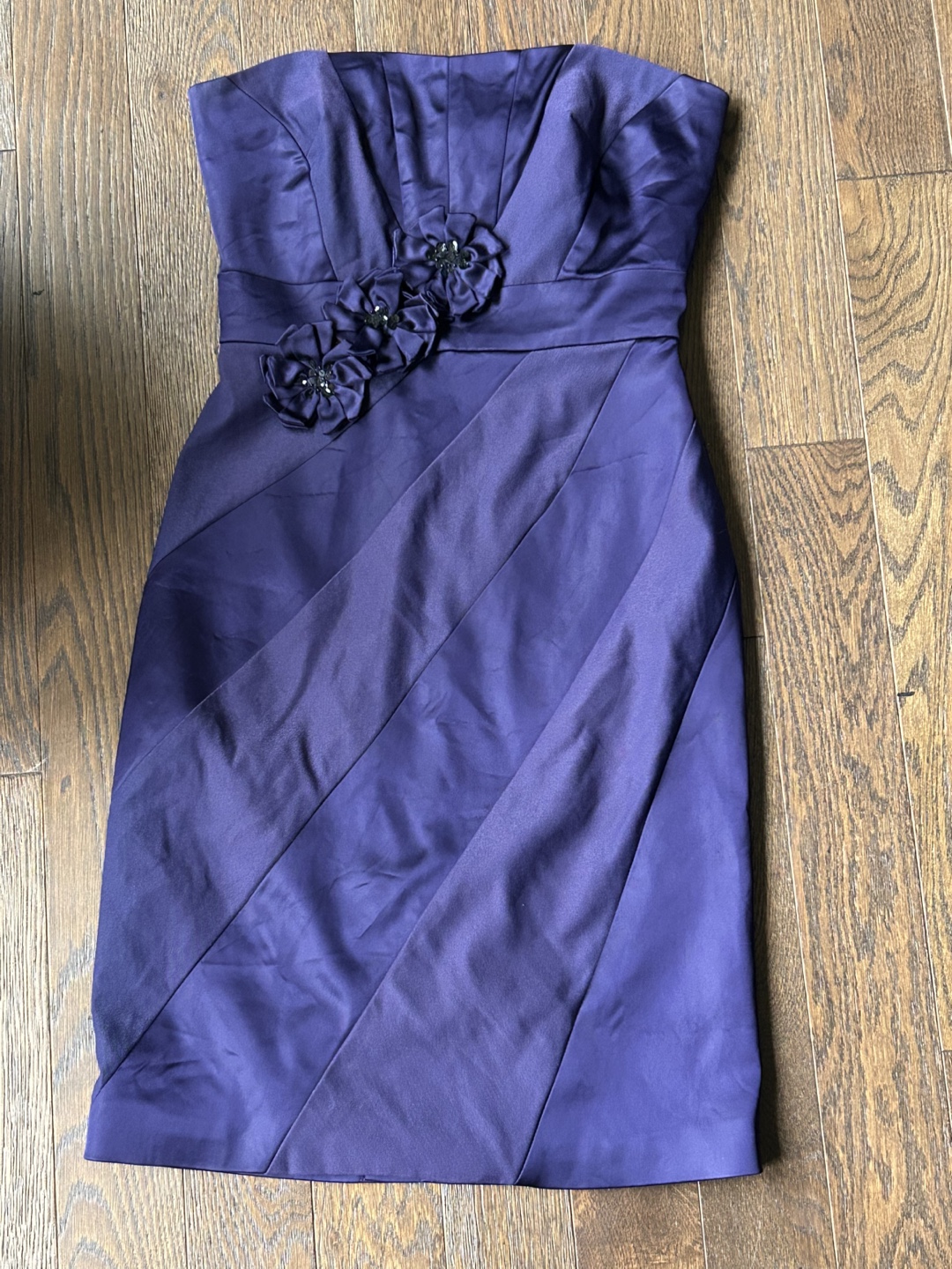 Strapless Dark Purple Cocktail Dress