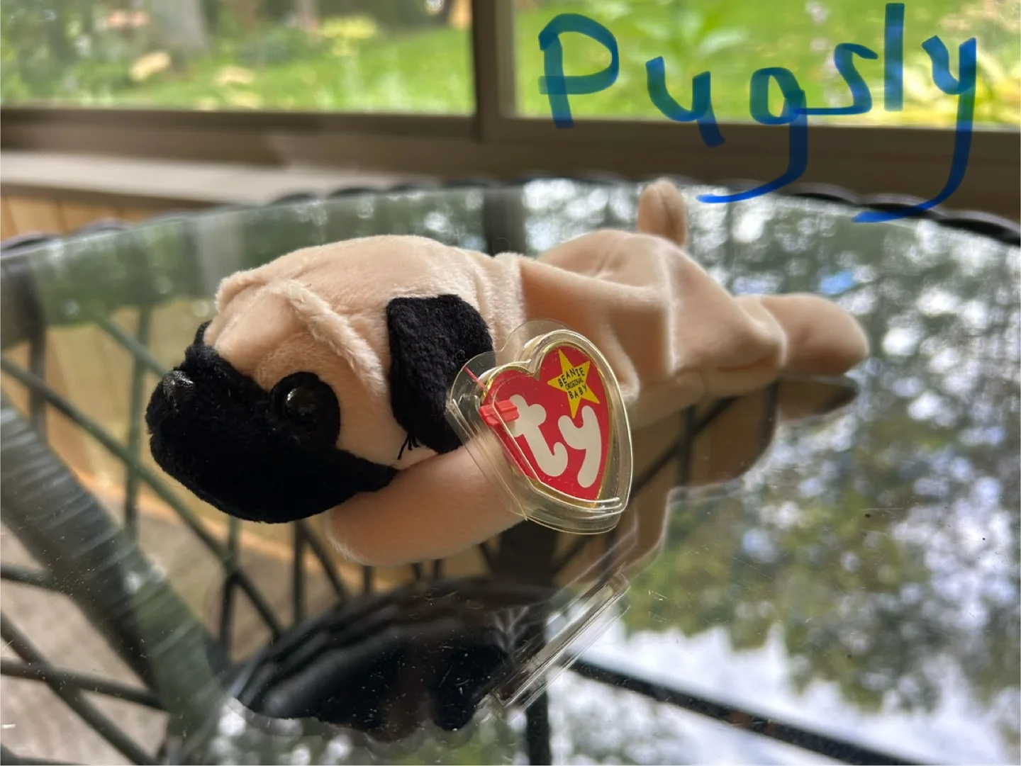 Ty Beanie Babies:  Dragon, Bison, Unicorn, Pug, and Husky image indicator(4)