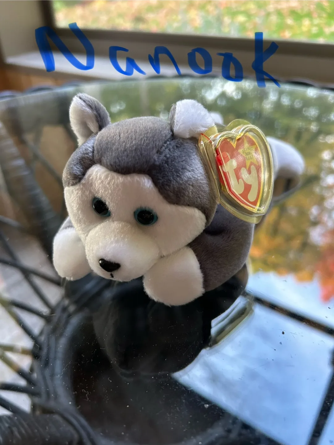 Ty Beanie Babies:  Dragon, Bison, Unicorn, Pug, and Husky image indicator(3)