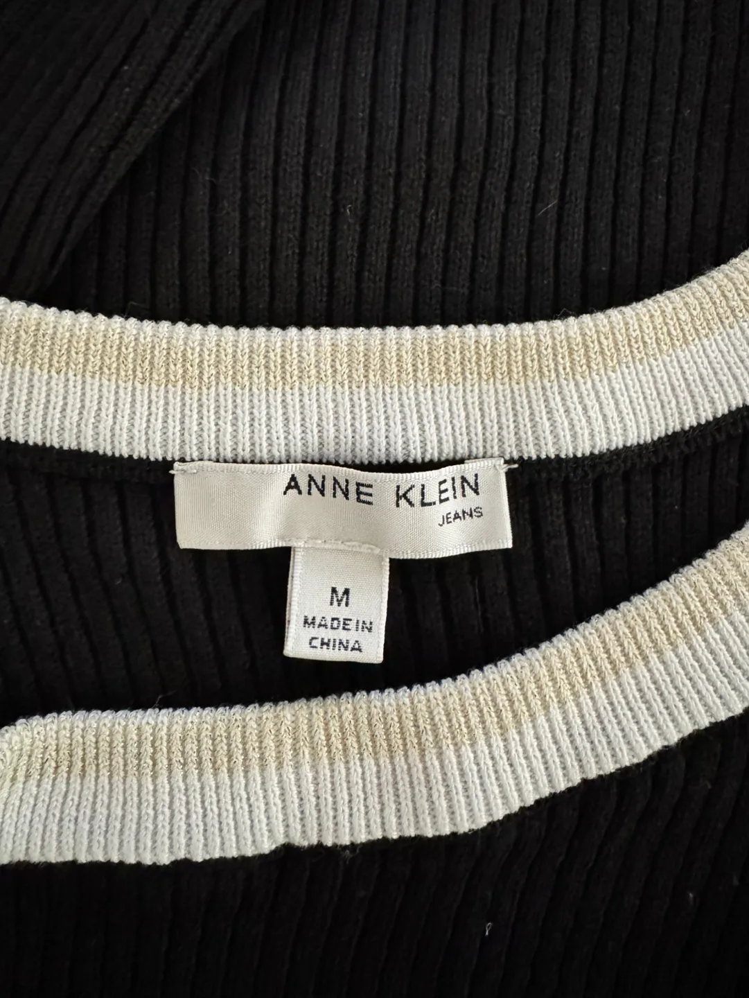 Anne Klein Black Ribbed Tank | Size M image indicator(7)