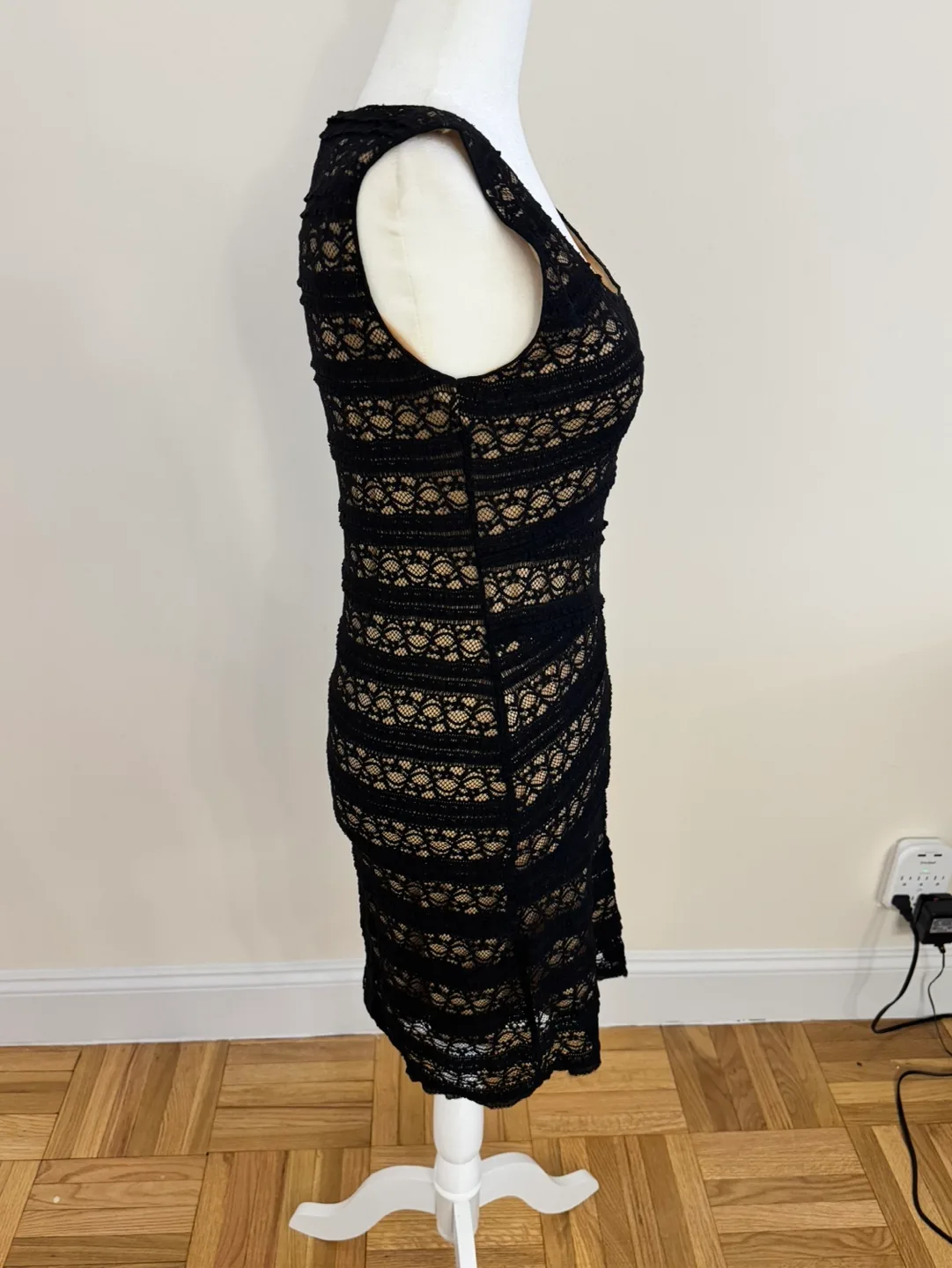 Max Stuido Black and Beige Lace Dress | Size S image indicator(3)