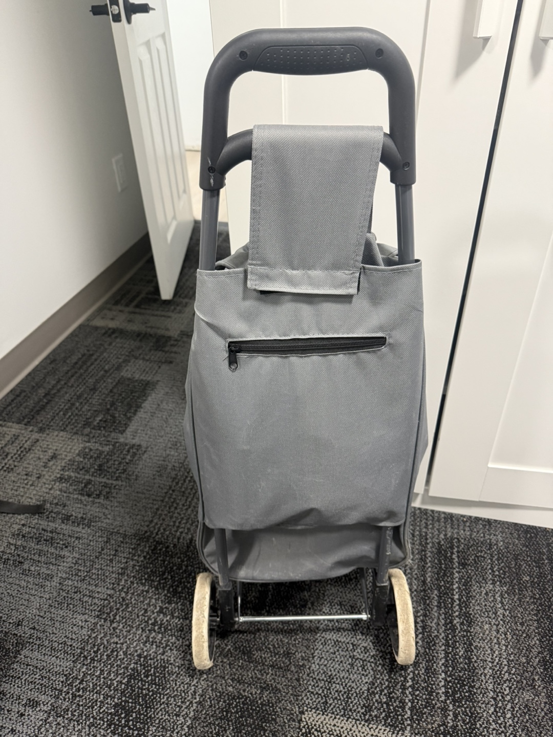 Grey Shopping Cart with Foldable Handle - photo 3