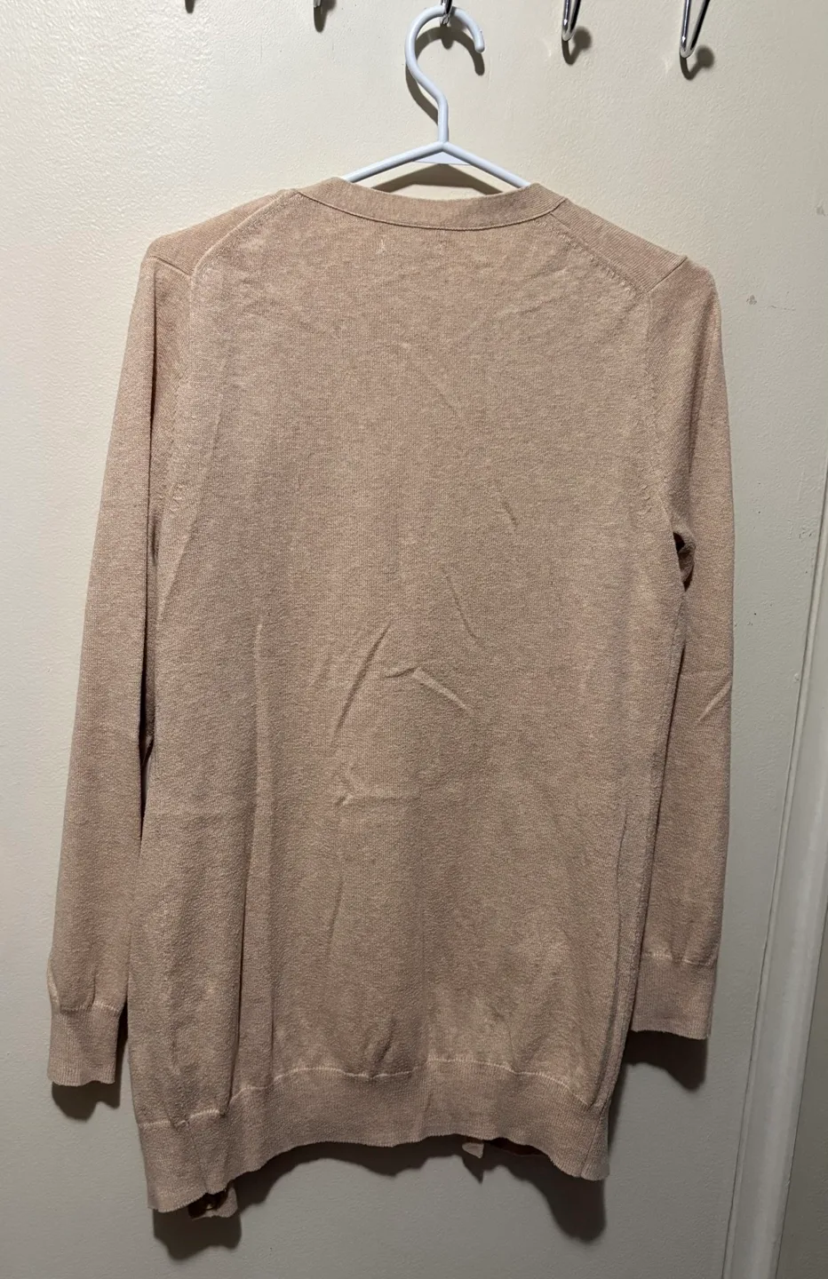 Old Navy beige cardigan- Size Medium image indicator(2)