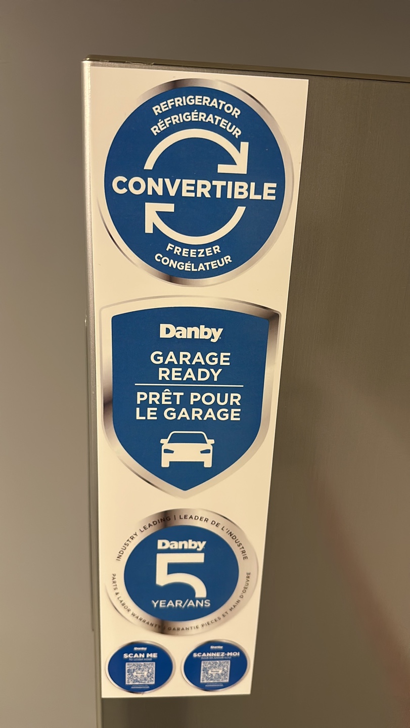Danby Convertible Refrigerator/Freezer - Garage Ready - photo 2