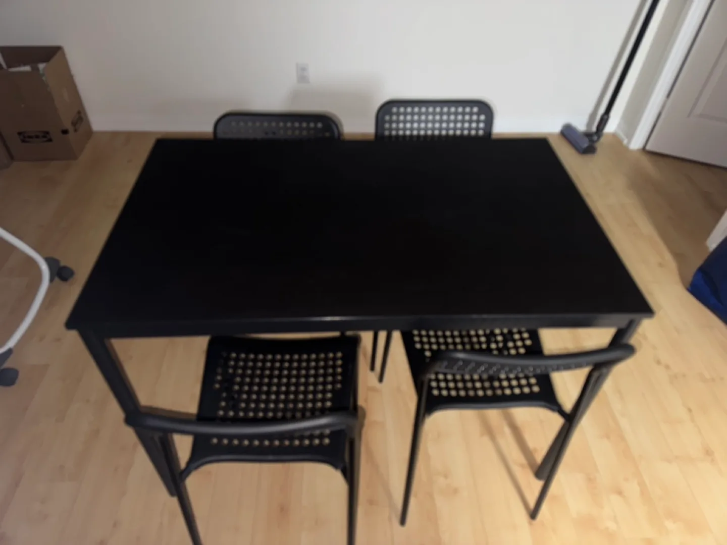 IKEA Black Dining Table and 4 Chairs Set image indicator(2)