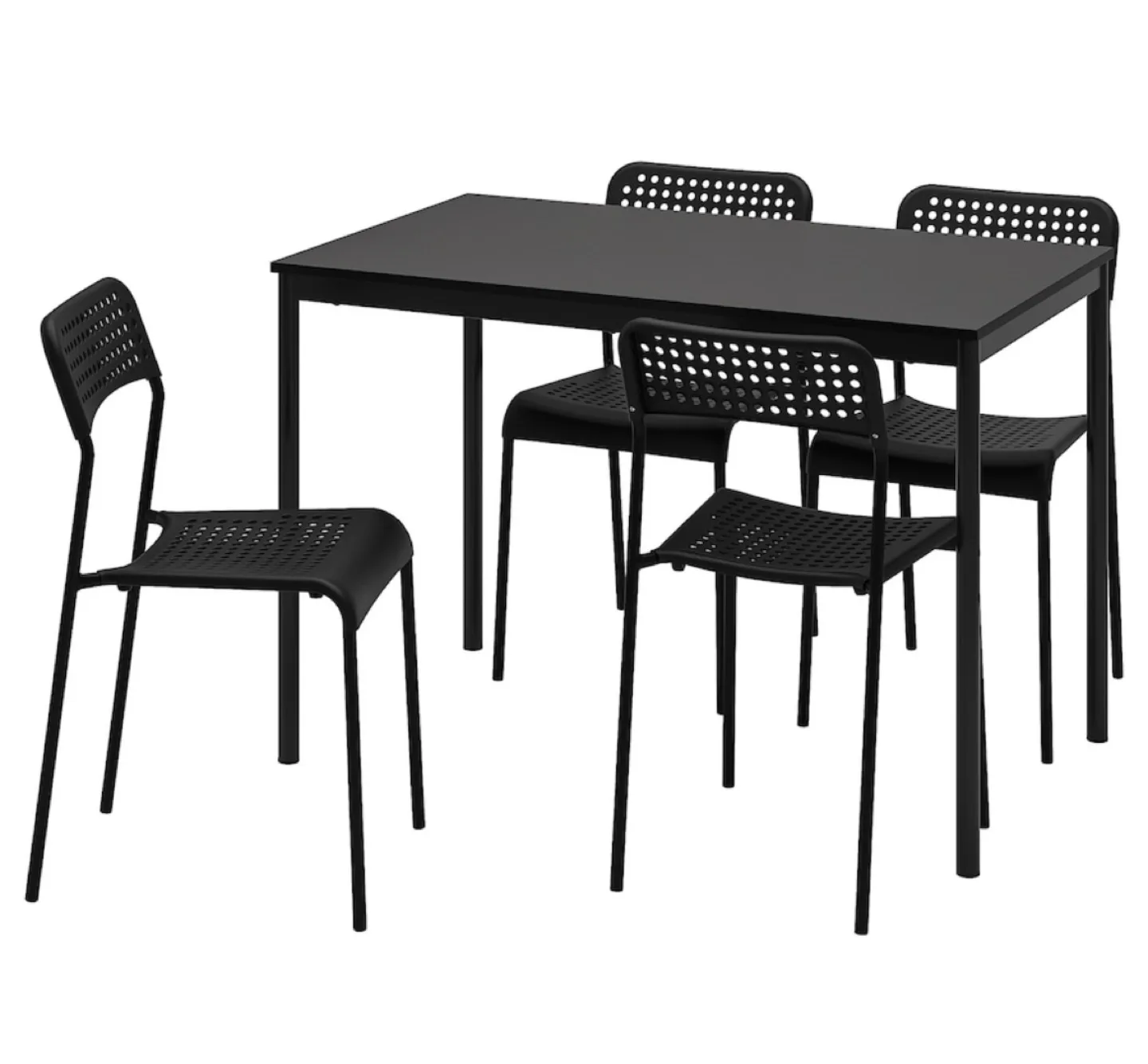 IKEA Black Dining Table and 4 Chairs Set image indicator(5)