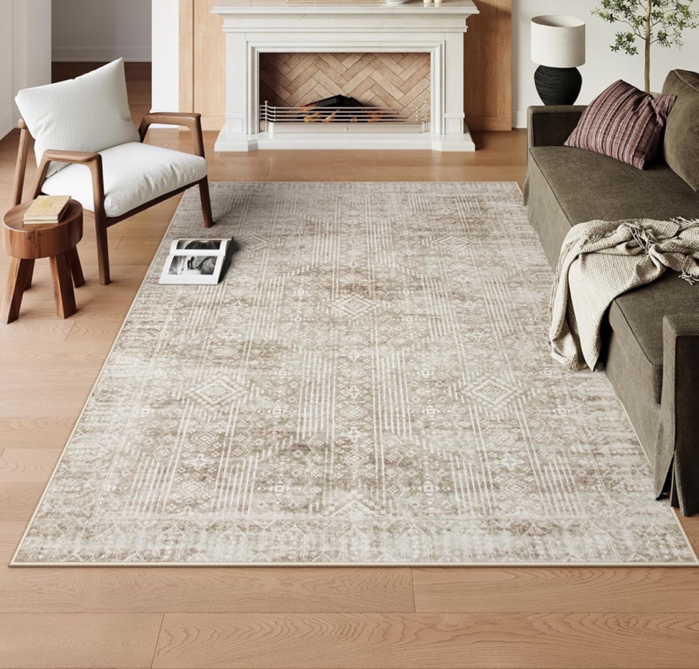 Beige Area Rug - Soft, Non-Slip, and Easily Foldable - photo 5