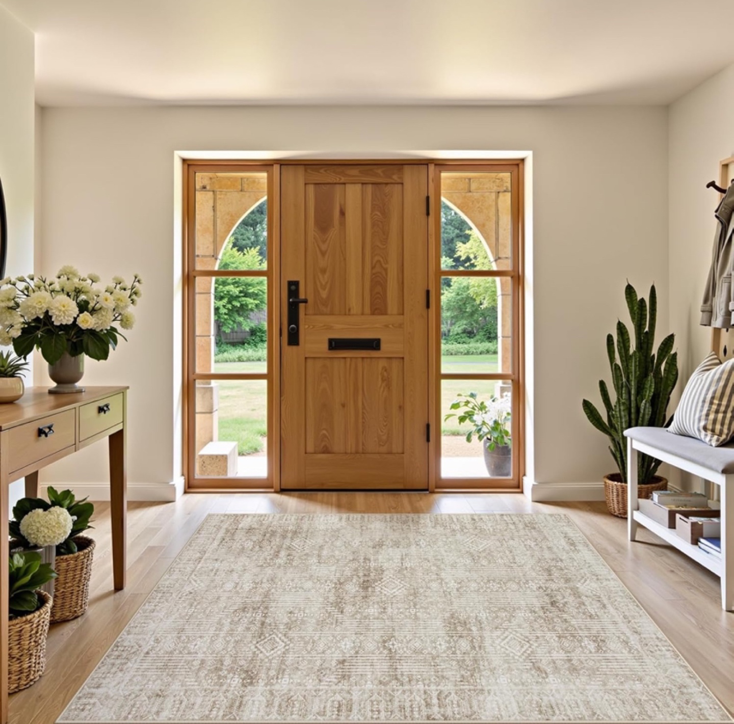 Beige Area Rug - Soft, Non-Slip, and Easily Foldable - photo 4