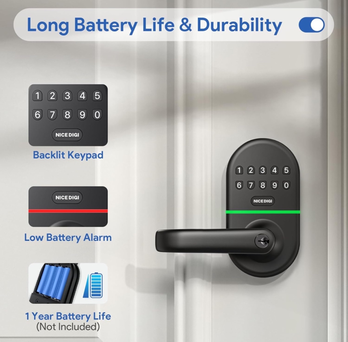 NICE DIGI Keyless Entry Door Lock with 20 User Codes - photo 5