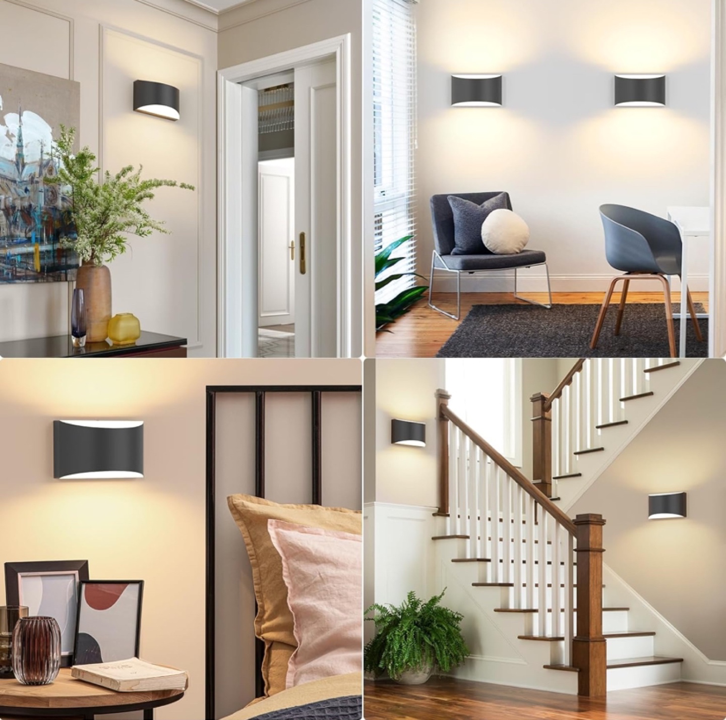 LED Wall Sconces, 3000K Warm White Hardwired  Lights Set of 2 - photo 5