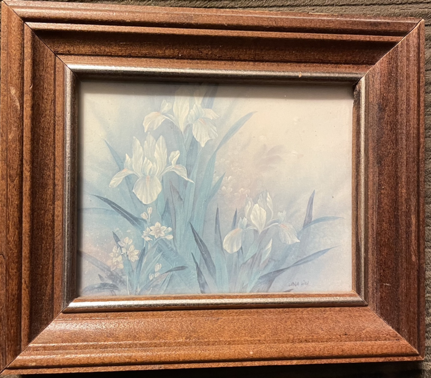 #Freecycle Framed Floral Print - White Irises - photo 2