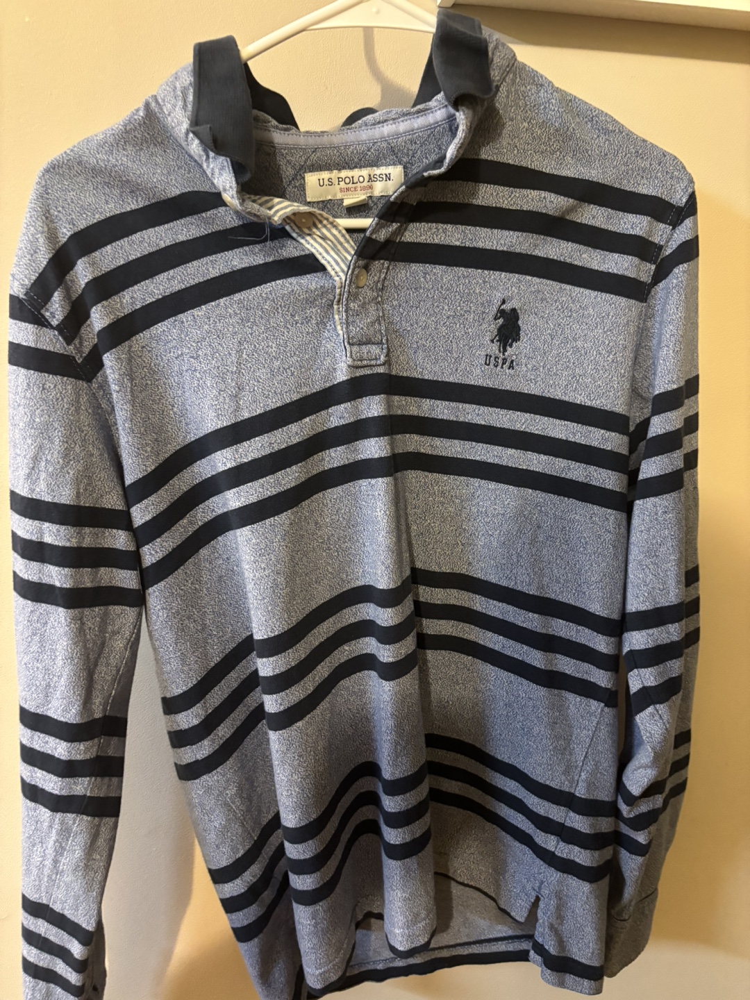 U.S. Polo Assn. Men's Long Sleeve Striped Polo Shirt