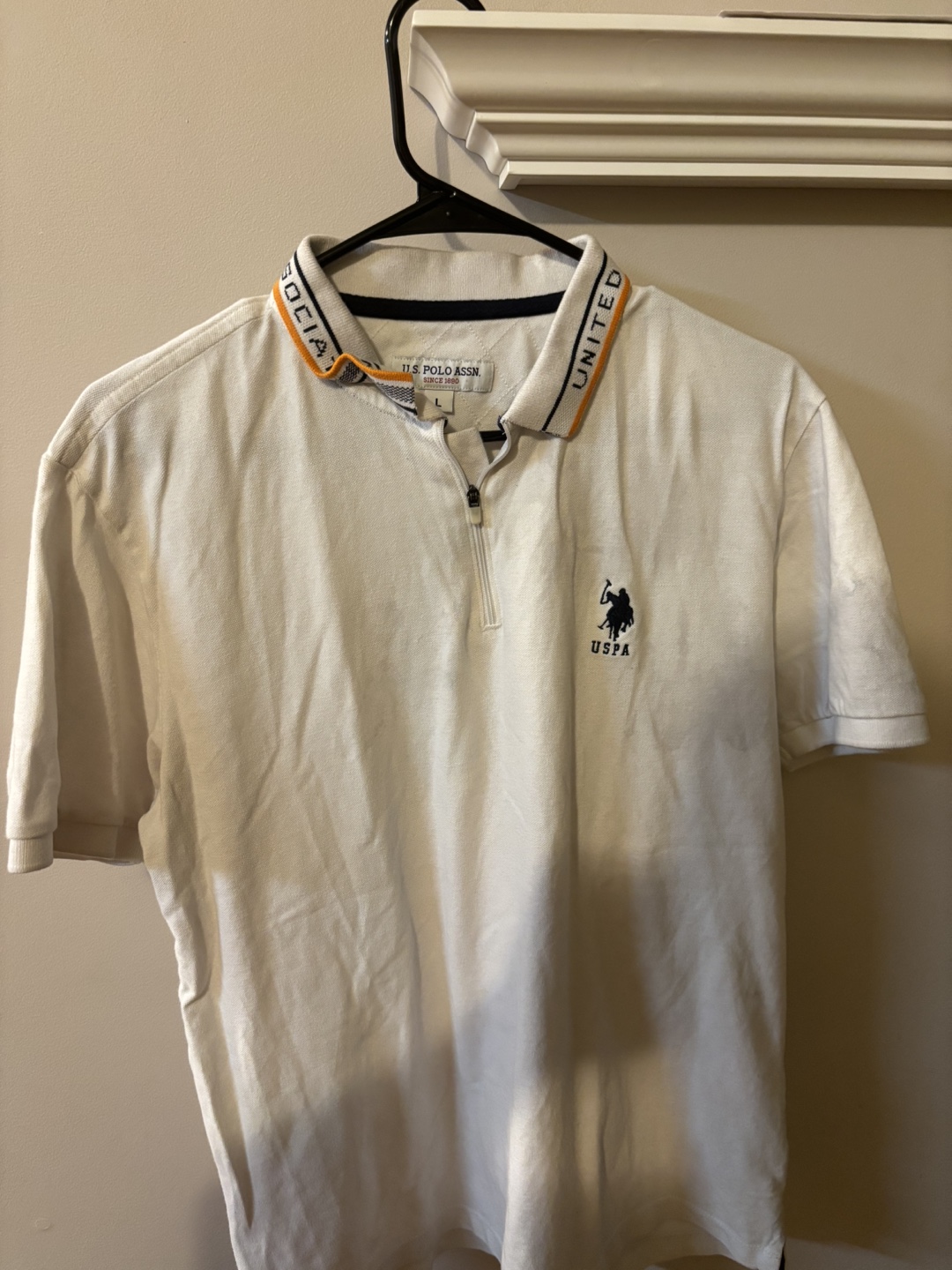 Men's U.S. Polo Assn. White Polo Shirt - Size Large