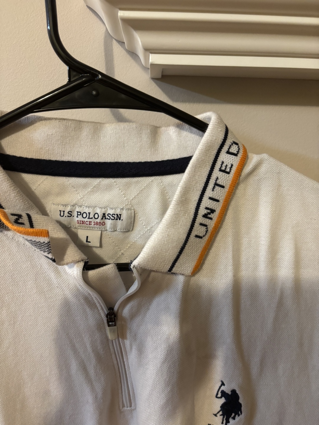 Men's U.S. Polo Assn. White Polo Shirt - Size Large - photo 2